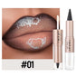 Brown Matte Lip Liner Lipstick Pencil Outlines Lip Contours 2-in-1 Mirror Glass Nude Brown Lip Gloss Makeup Waterproof Non Stick
