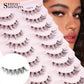 3/10 pairs Natural Lashes Mink Fluffy False Eyelashes Make up Tools Wispy Half Eyelashes 3D Cat Eye Eyelash Extensions Faux Cils