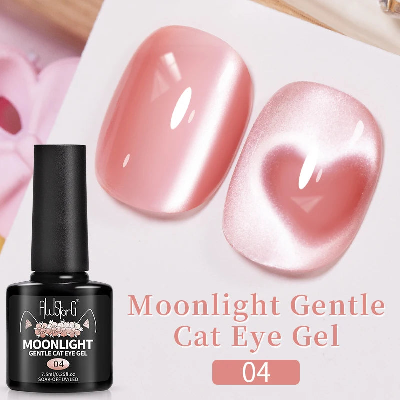 AWStorG 7.5ml Starlit Cat Magnetic Gel Nail Polish Must need Black Gel-Polaris Light Soak Off UV Gel Varnis Semi Permanent DIY