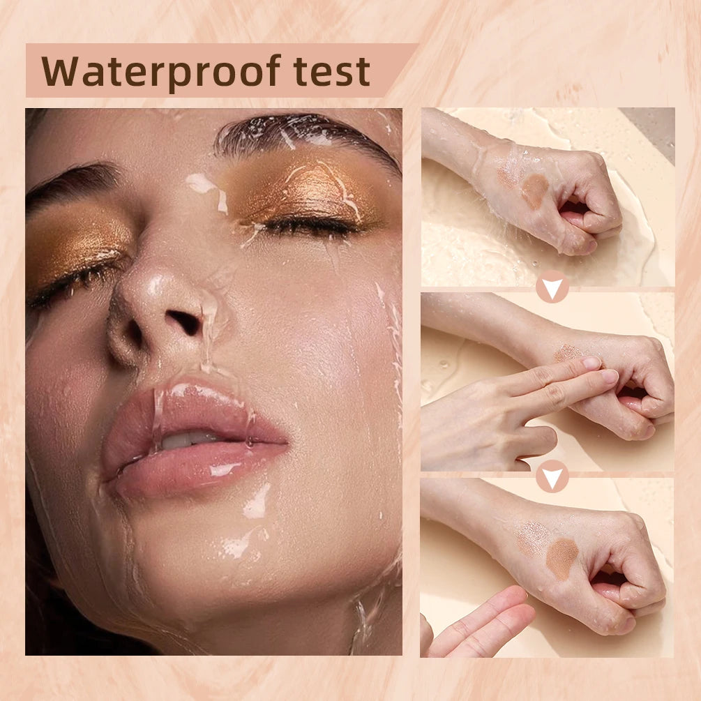 QIBEST Double-ended Flash Liquid Eyeshadow Contour Blush Pigment Silk Flash Matte Natural Blush Makeup Cream