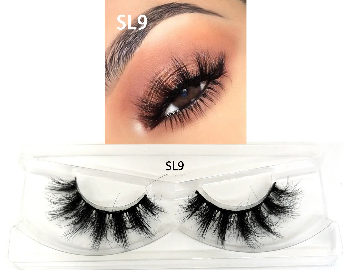 1 Pairs Makeup Eyelashes 3D Mink Lashes Fluffy Soft Wispy Natural Cross Eyelash Extension Reusable Lashes Mink 5D False Eyelash
