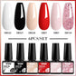 MTSSII 6PCS/Set Sparkly Red Roes Red Gel Nail Polish Shinning Nail Art LED UV Gel Varnish Nail Supplies Manicure Kit for Nails