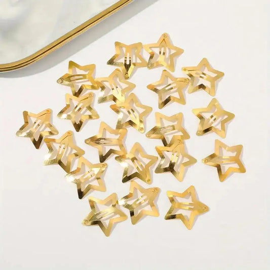 10 Pieces Pentagram BB Hairpins Metal Barrettes Five-pointed Star Bangs Side Clips Gold Star Hair Clips Hair Accessories