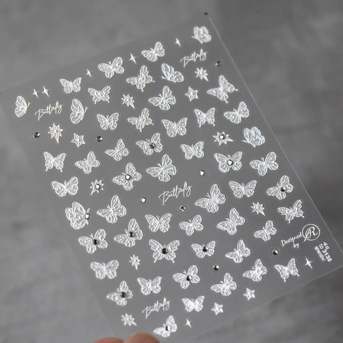 Golden Thread Butterfly Jelly Series Nail Art Stickers High Quality New Bronzing DIY Manicure Decal Decoration