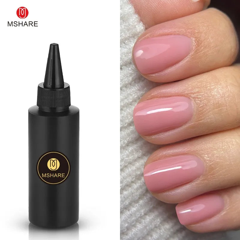 MSHARE Milk Milky Pink Rubber Base Coat Color Nail Gel Polish Semi Transparent French Camouflage Soak off UV LED Varnish 100ml