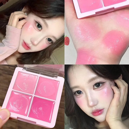 Multi-Purpose Creamy Blush Waterproof Moisturizing Highlighter Mud Cream Cheek Eyes Watery Peach Rouge Contour Tint Cosmetics