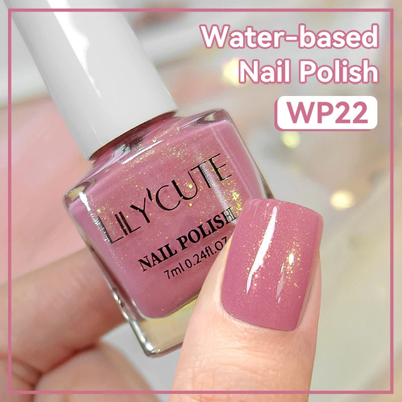 LILYCUTE 7ml Water-Based Nail Polish 40 Colors Long Lasting Quick Drying No Need of Lamp to Cure Nail Supplies For Nail Manicure