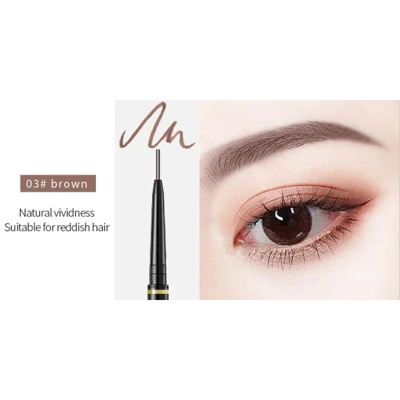 Novo Color Double Eyebrow Pencil with Brush Waterproof Lasting Extremely Slim Sketch Eye Brow Tattoo Pen Eye Makeup Cosmetic