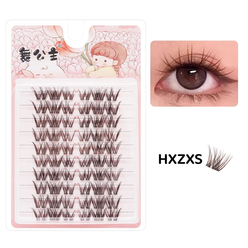 DINGSEN 10 rows Individual Eyelashes Wholesale 10-12mm Cluster Lashes Natural Anime False Kake Eyelashes Extension Makeup