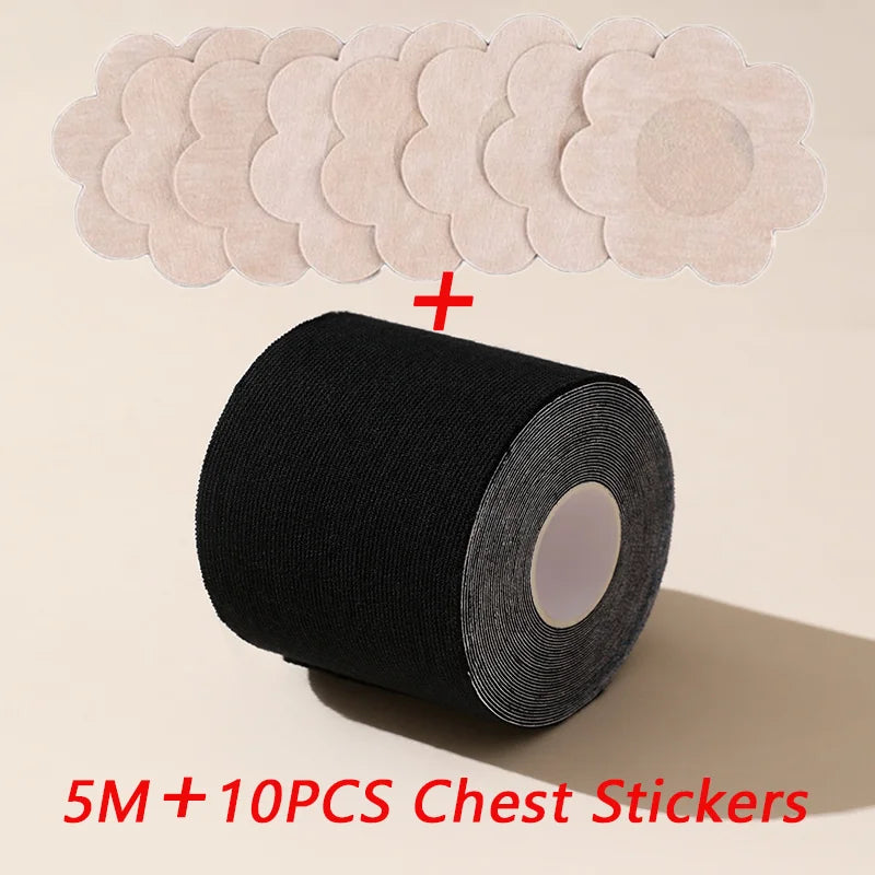 5M Nipple Tape Bras Push Up Bralette Adhesive Nipple Breast Lift Tape Reusable Breathable Boom Tape Chest Patch Bra Accessories