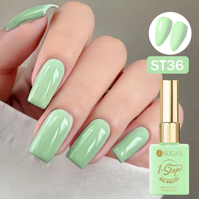 UR SUGAR 15ml 1 Step Gel Polish 3 IN 1 Red Pink Glossy Nail Soak Off LED UV Gel Nail Varnishes No Need Base Gel and Top Coat