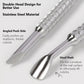 Double-Head Angled Hoof Cuticle Pusher Stainless Steel Bevel Nail Art Manicure Stick for Personal Hygiene And Grooming
