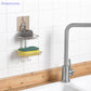 [SU]Stainless Steel Double Tier Draining Soap Dish Holder No Drill Wall Mounted Soap Rack Bathroom Shower Storage Organizer[SU]