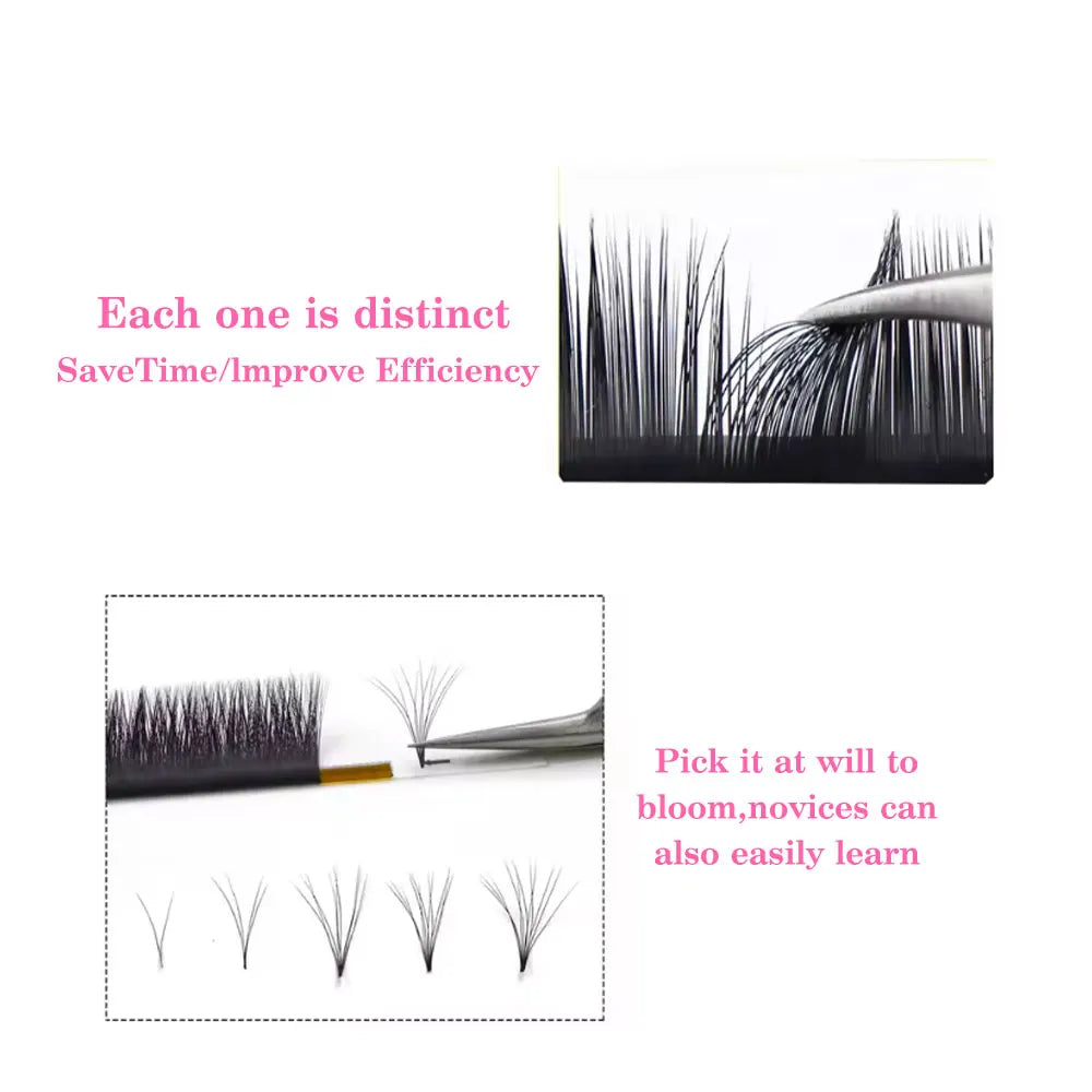 TDANCE Easy Fan Lashes Faux Mink Eyelash Extension Fast Bloom Austomatic Flowering Self-Making Volume Soft Natural Makeup Beauty