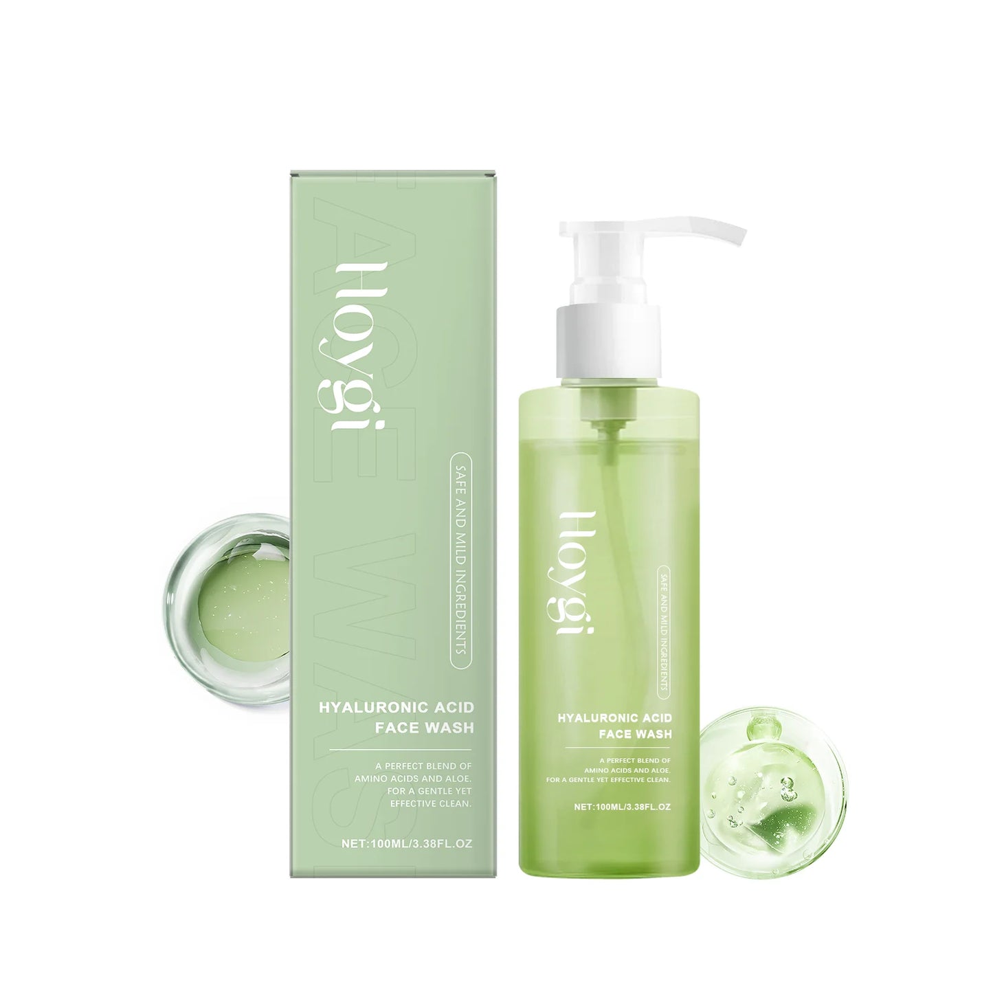 Hyaluronic Acid Cleansing Gel Pore Cleaning & Hydrating Non-Drying Face Wash Exfoliating Moisturizing Formula Facial Cleansing