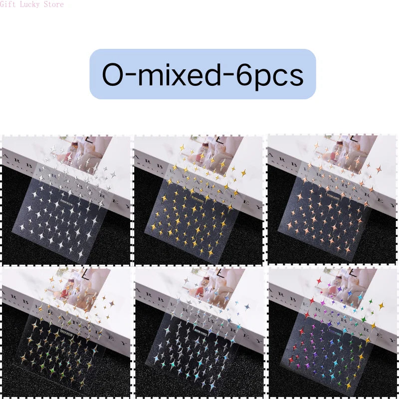 1piece 5D glass fragment nail sticker high quality stained glass window grille design glitter art decoration design nail sticker