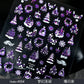 Christmas Nail Stickers Snowflake Nail Art Stickers Metal Silver Self-Adhesive Nail Decals ChristmasTree Winter Manicure Sliders