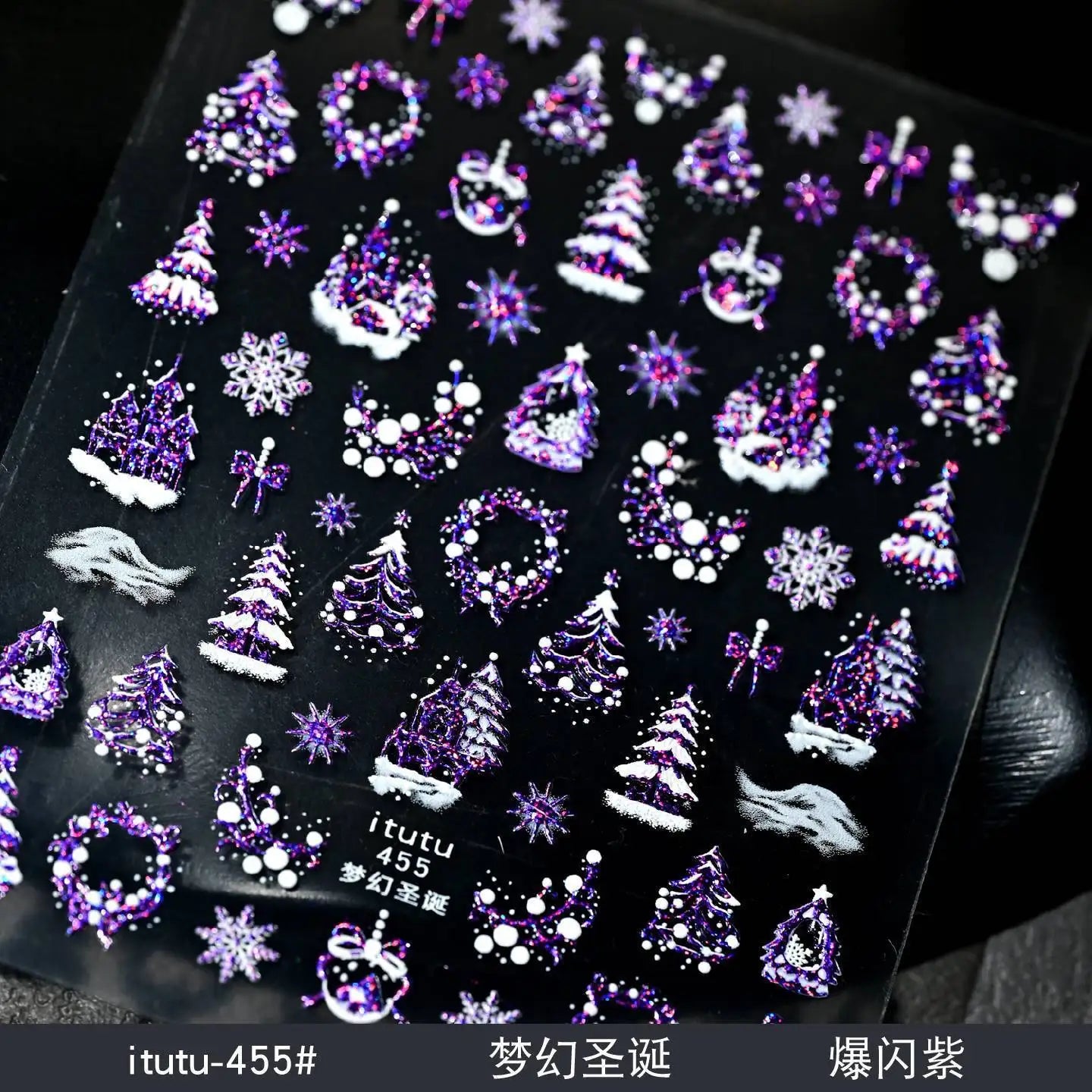 Christmas Nail Stickers Snowflake Nail Art Stickers Metal Silver Self-Adhesive Nail Decals ChristmasTree Winter Manicure Sliders