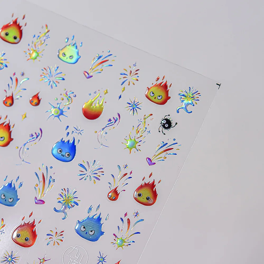 Golden Thread Butterfly Jelly Series Nail Art Stickers High Quality New Bronzing DIY Manicure Decal Decoration
