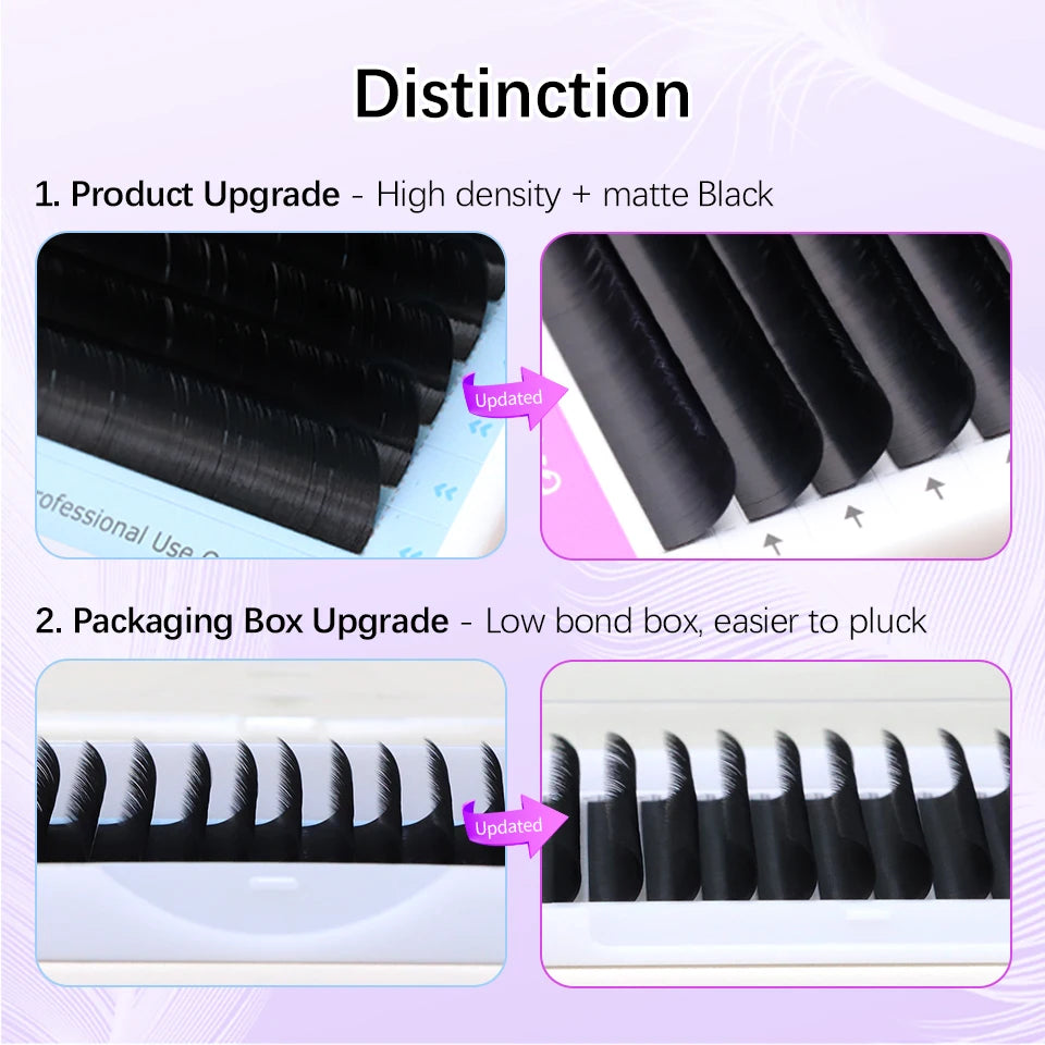 AGUUD NEW Super Matte Black Individual Eyelash Extension 0.03 05 07mm Premium Faux Mink Natural Soft Mega Volume Classic Lashes