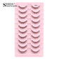 3/10 pairs Natural Lashes Mink Fluffy False Eyelashes Make up Tools Wispy Half Eyelashes 3D Cat Eye Eyelash Extensions Faux Cils