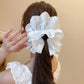 Fresh Acrylic Fabric Flowers Hair Claw Clip for Women Elegant Bow Lace Imitation Pearls Hair Scratch Sweet Hair Accessories B1