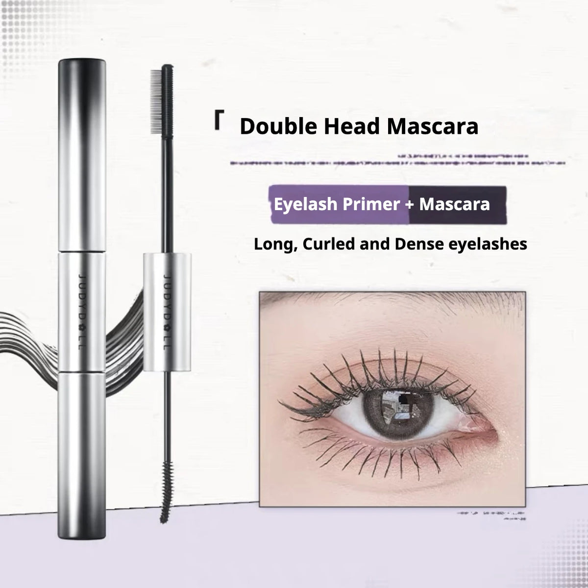 Judydoll Steel Mascara Lengthening Curling Thick Longlasting Waterproof Sweatproof Silk Fiber Eyelash Extensions