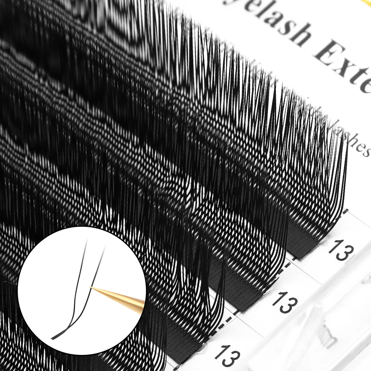 XIUSUZAKI L/LU/M Curl U-Shaped YY 3D 4D 5D Eyelash Extensions U Lashes Extension Mink Premade Volume Fans False Eyelashes