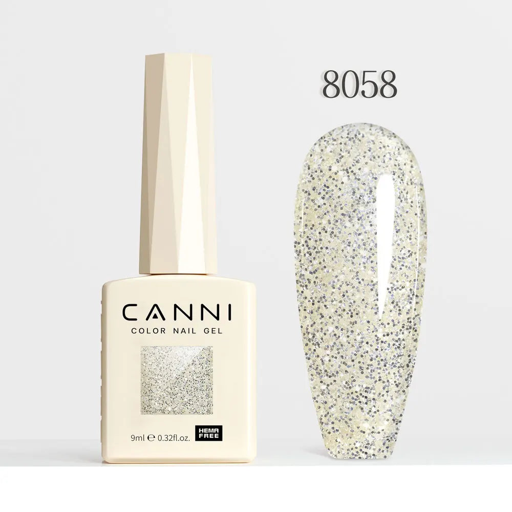 CANNI Gel Nail Polish Glitter Diamond Sparkle Color Collection Gorgeous Color HEMA FREE Soak Off UV LED Semi Permanent AurorGel