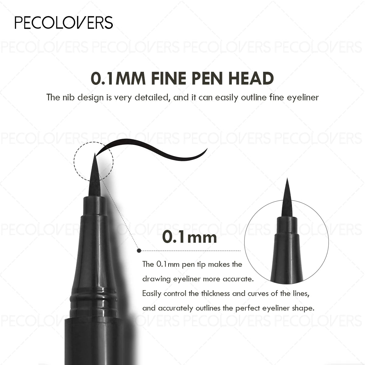 High Pigmented Rendering Liquid Eyeliner, Long-Lasting Waterproof Smudge-Proof, Black Brown Glide Eyeliner Pen, For All Types