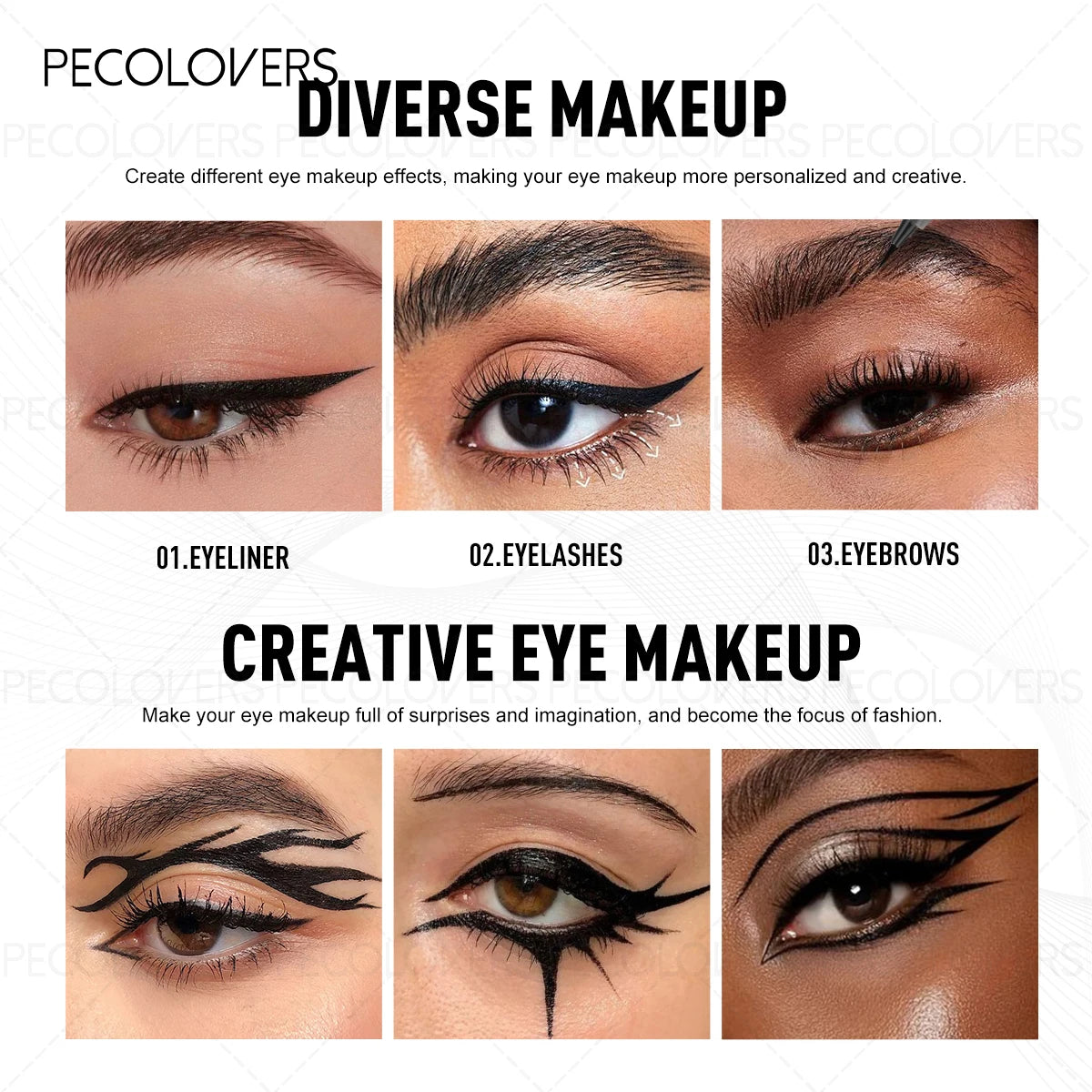 High Pigmented Rendering Liquid Eyeliner, Long-Lasting Waterproof Smudge-Proof, Black Brown Glide Eyeliner Pen, For All Types