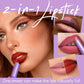 2 in 1 Matte Two Tone Waterproof Lipstick Long-lasting High-Pigment Color Lipliner Lipsticks Bitten-lip Gradual Change Lip Color