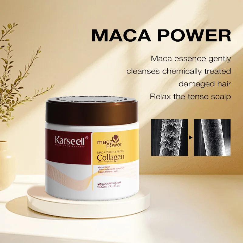 Karseell Collagen Hair Treatment Deep Repair Conditioning Argan Oil Hair Mask Essence for Dry Damaged Hair 100ml/500ml