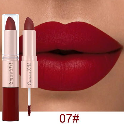 1/3Pcs Double Head Matte Lipstick Sexy Red Lip Gloss Set 2 in 1 Matte Lip Stick Non-stick Cup Lasting Waterproof Makeup Beauty
