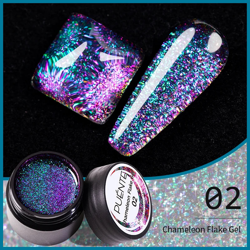 PUENTE 7.5ML Golden Gems Cat Magnetic Gel Nail Polish Pink Brown Blue Colors Golden Glitter Cat Eye Soak Off UV Nail Art Varnish