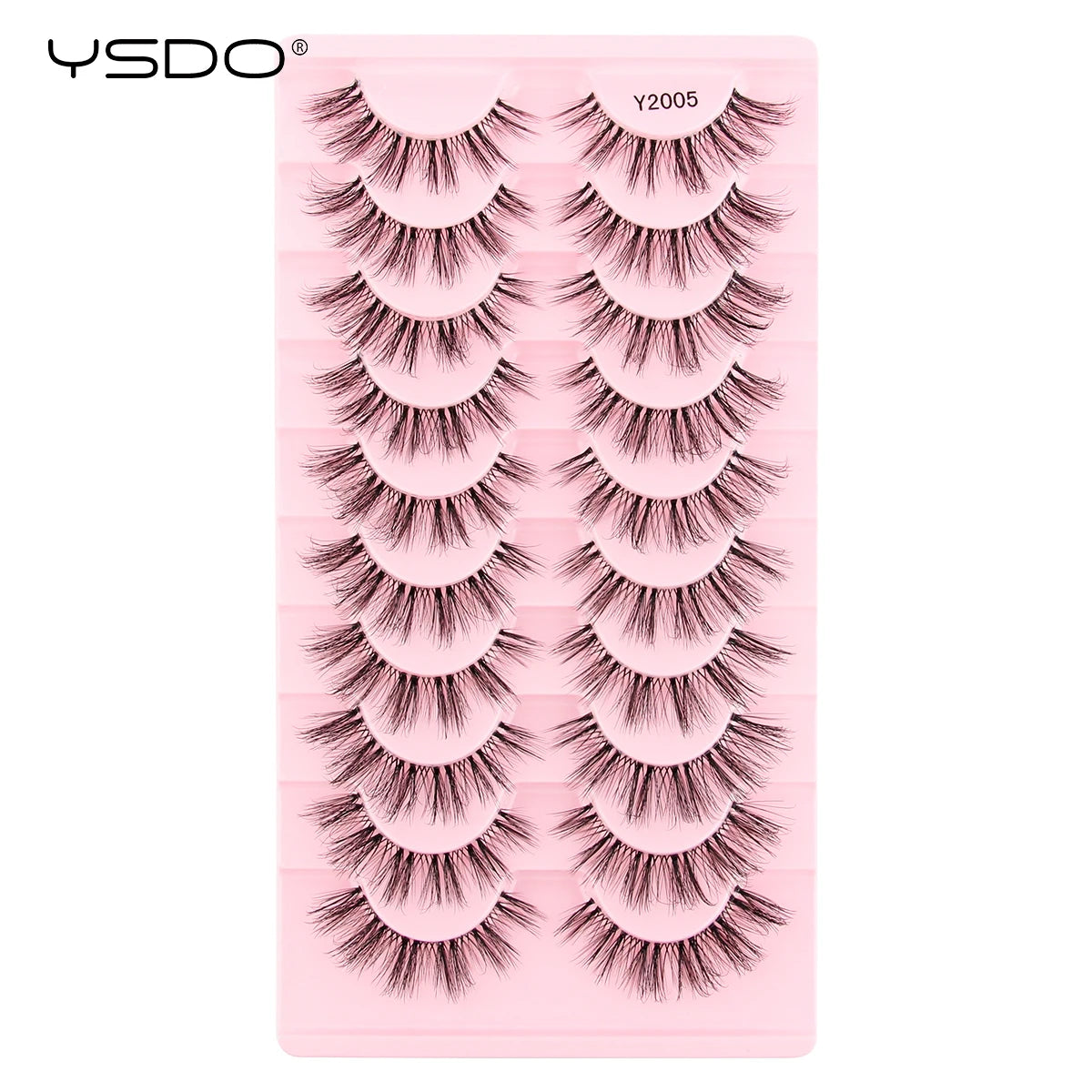 YSDO Natural Mink Eyelashes 3/6/10 Pairs Wispy Faux 3D Mink Lashes Short Fluffy Half False Eyelash Makeup Tools Cat Eye Lashes
