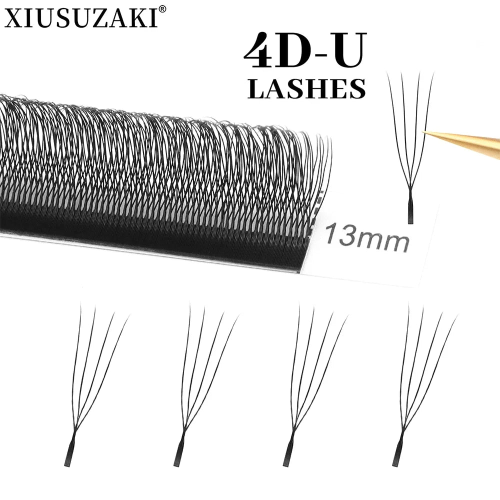 XIUSUZAKI  U-Shaped YY 3D 4D 5D Eyelash Extensions New Style U Lashes Extension Mink Premade Volume Fans Individual False Lashes