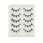5 Pairs of Anime-Style False Eyelashes, Dramatic Demon-Style Cartoon False Eyelashes D-Curve, Reusable