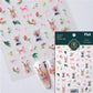 Lovely Cat Bunny Bowknot Poker Crown Lock Key Easter Eggs Love Cute Rabbit Mushroom Chick Flower Dog DIY Nail Art Stickers Decal