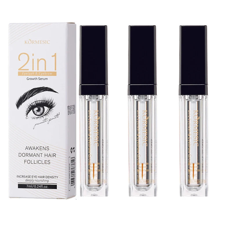 2 In 1 Fast Eyelash Eyebrows Growth Serum 7 Days Natural Eyelash Enhancer Longer Fuller Thicker Curling Lengthening Lash Makeup