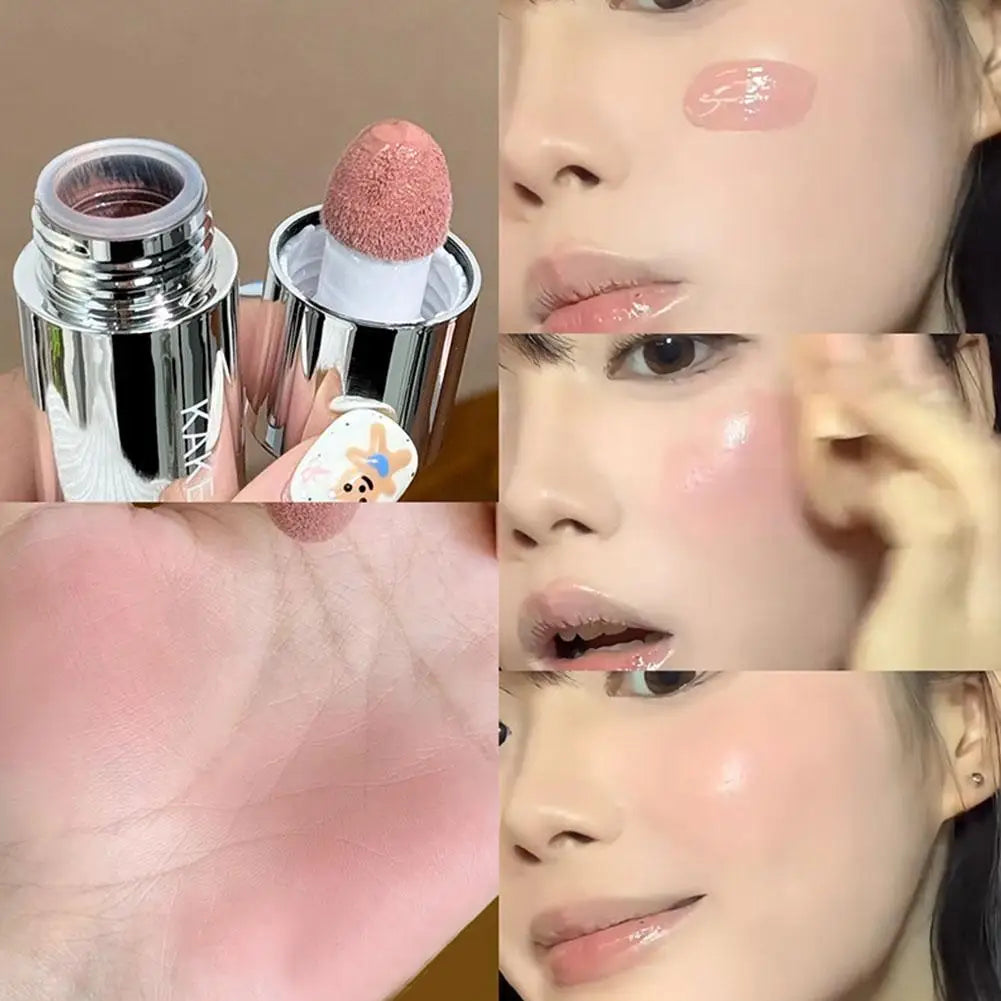 2 In 1 Liquid Powder Blusher Cheek Lip Korean Natural Powder Low Matte Saturation Color Women Blusher