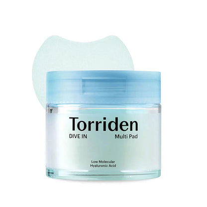 Torriden Dive-in Vegan Hyaluronic Acid Toner Pads(80 Pads),Hydrating&Lightweight Texture,Gentle Cleansing,K-Beauty,Korean Makeup
