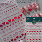 Cat's Eye 5D Gradient European Love Heart Gem Wing Crystal Geometric Colorful Self Adhesive Nail Art Stickers Manicure Decals