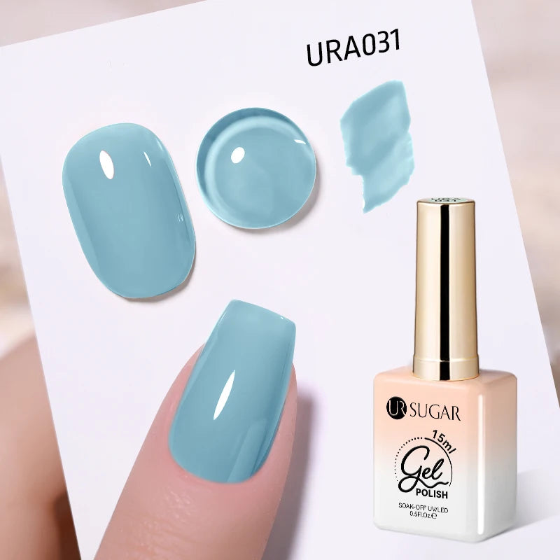 UR SUGAR 15ml Jelly Milky White Translucent Color Gel Polish Semi Permanent UV Gel Nail Art Soak Off Gel Varnish Latest Fashion