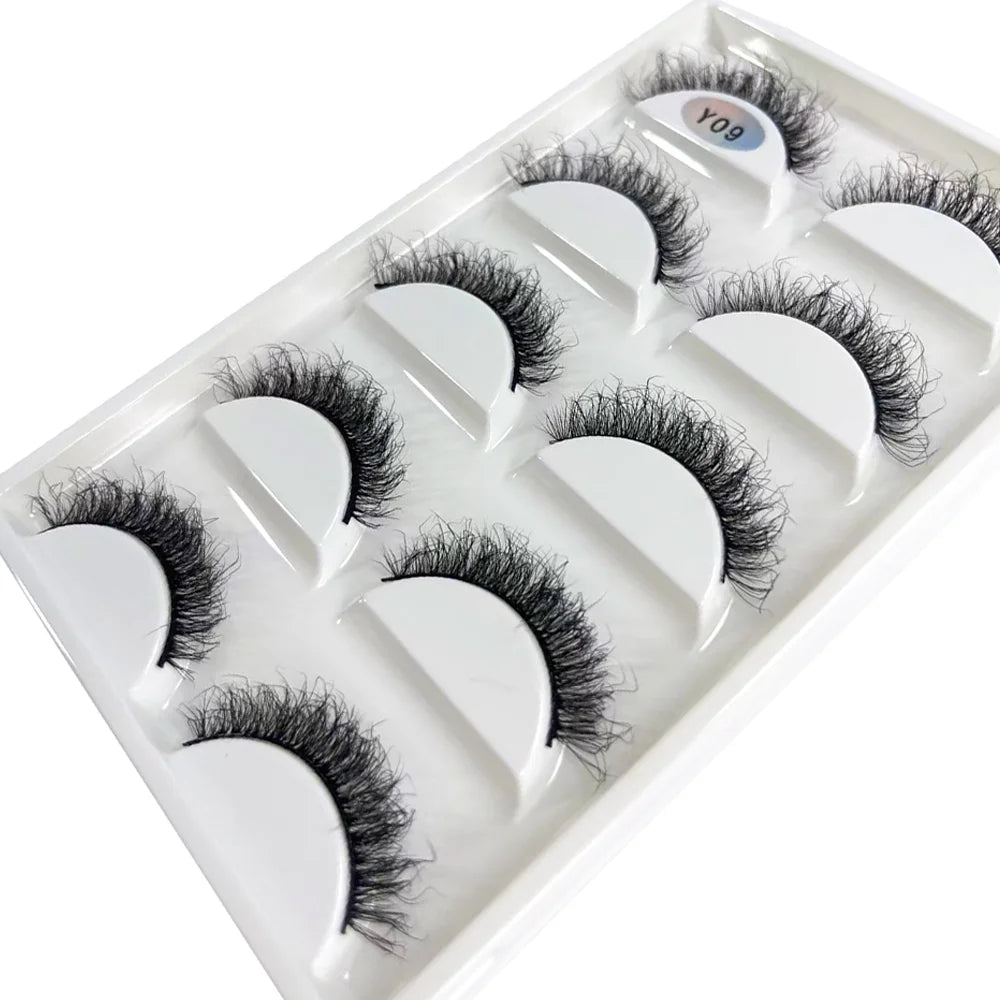 NEW 5 Pairs 3D Y08 Natural Mink False Eyelashes Fluffy Style Makeup Eyelash Fake Eye Lashes Faux Cilios Make Up Beauty Tools