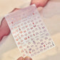 1 piece 5D color crystal star nail stickers high quality love shiny silver hollow smear rainbow flower jelly design nail sticker
