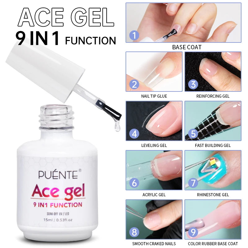 15ML 4 in 1 Builder Nail Gel For Quick Extension Nail Reinforcement Construction UV Gel Polish Semi-permanent Nail Art Varnish