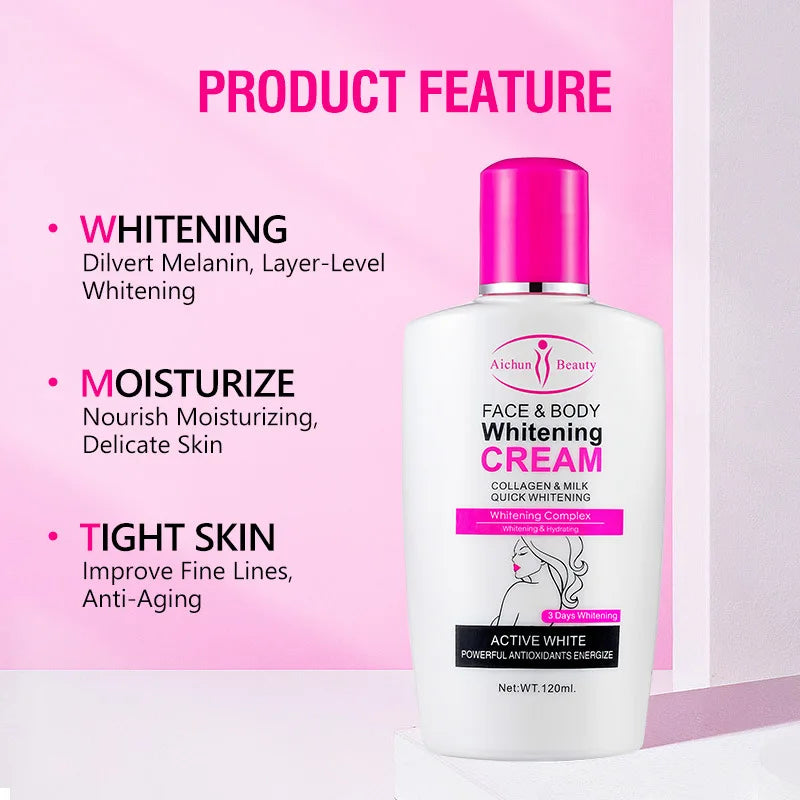 Face Body Bleaching Cream Improve Dark Skin Collagen Face Body Lotion Feminine Gentle Nourishing Dark Korean Skin Care Cream