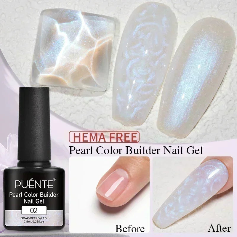 PUENTE 7.5ML Golden Gems Cat Magnetic Gel Nail Polish Pink Brown Blue Colors Golden Glitter Cat Eye Soak Off UV Nail Art Varnish