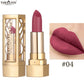 12 Color Gold Tube Lipstick Matte Pearlescent Glitter Shiny Velvet Lipsticks Red Brown Waterproof Lasting Solid Lip Gloss Makeup